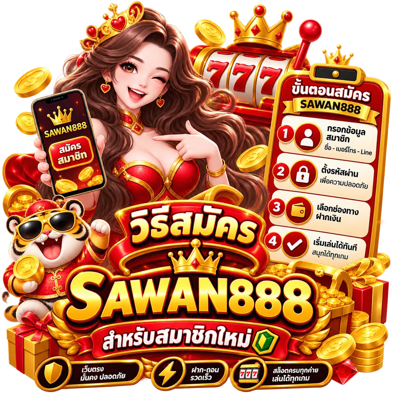 วิธีสมัครSAWAN888 สำหรับสมาชิกใหม่